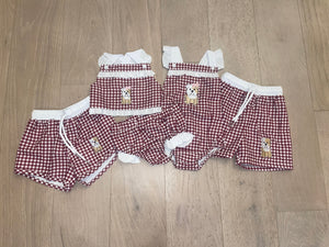 Bulldog gingham swim