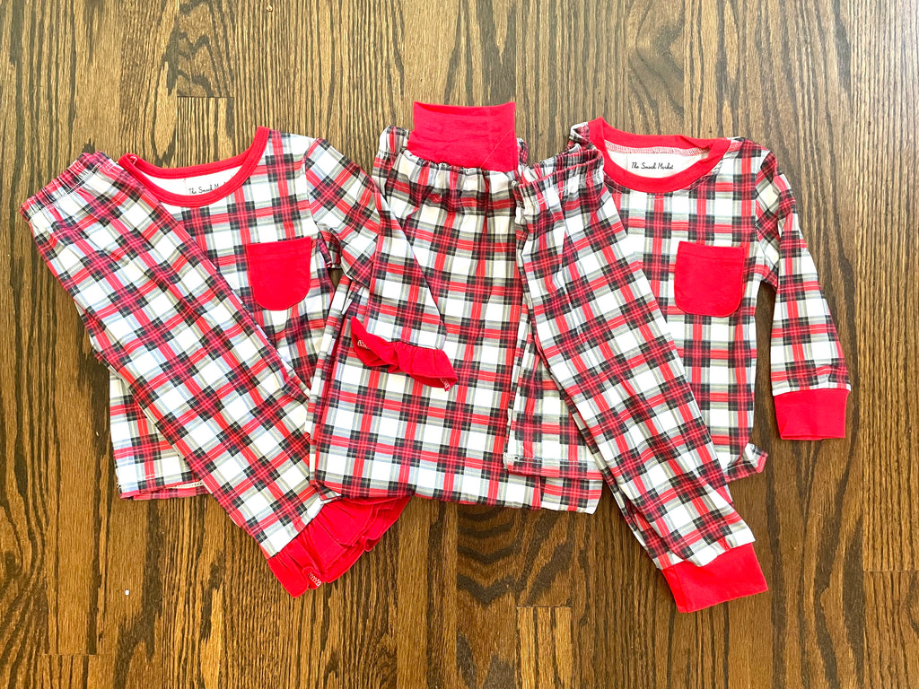 Christmas plaid family lounge